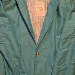 Zara Teal Blue Blazer with Button Detail